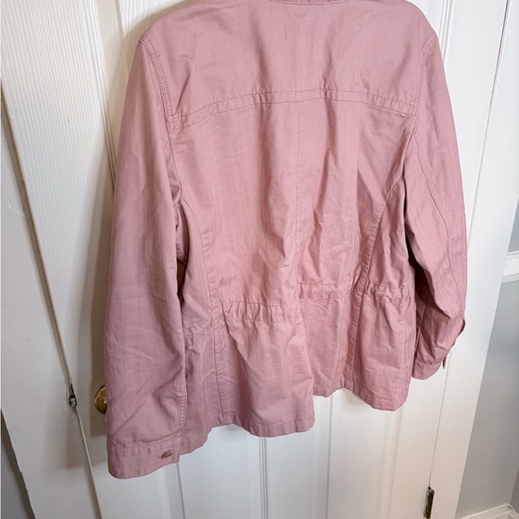 Talbots Safari Jacket | Dusty Pink Cotton Twill Utility Jacket | Size XL - Picture 9 of 10